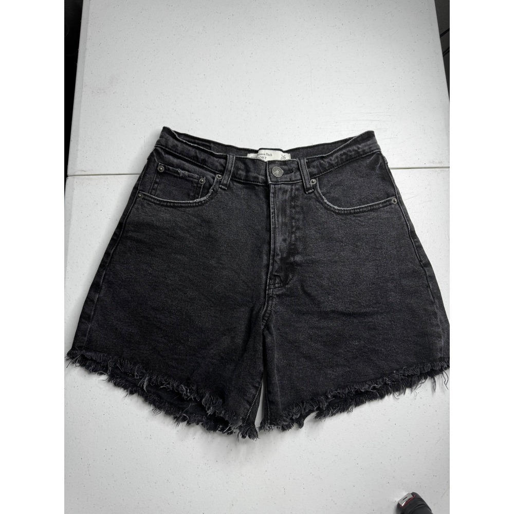Abercrombie & Fitch Black High-Rise Denim Jean Shorts